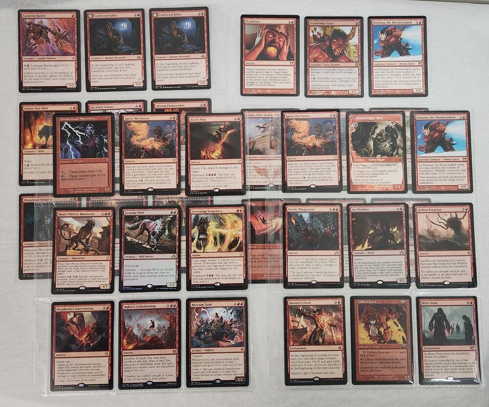 Magic The Gathering Trading Cards Lot of 72 On 4 Binder Sheets (2001-2022) NM